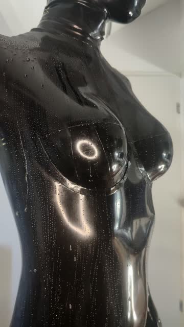 fake tits latex fake boobs wet mask latex gloves catsuit porn video