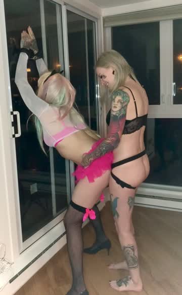 strap on goth tattoo pegging couple humiliation porn video
