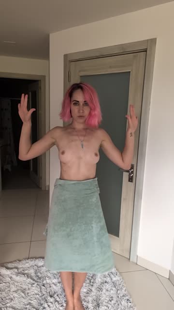 alt alternative petite strip pink hair small tits 