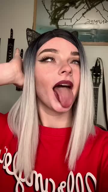 girlfriend cute cum ahegao tongue fetish 