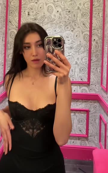 teasing changing room fitting room boobs 