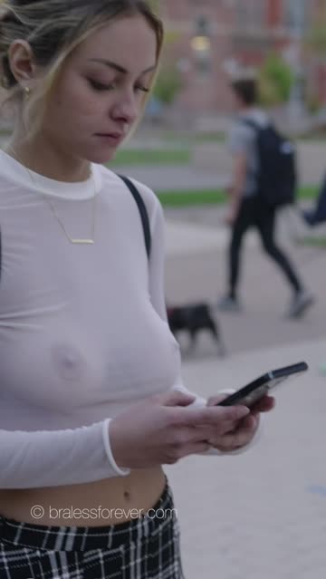 braless public see through clothing big tits 