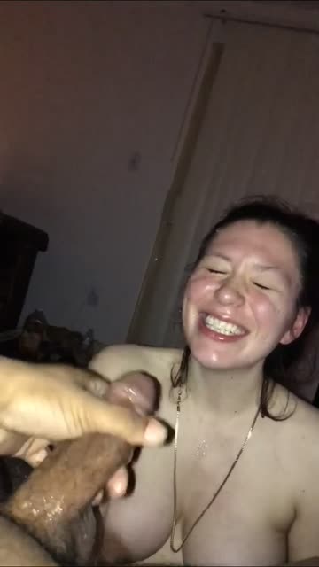 cock worship facial oiled teasing cumshot white girl 