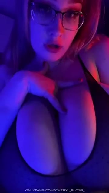 spit huge tits busty glasses boobs model hot video