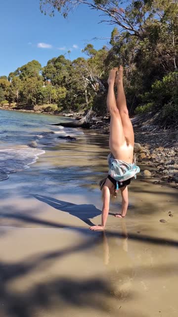 flashing beach outdoor hot video