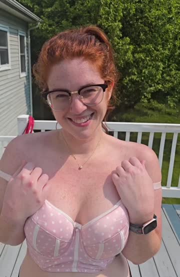 bra redhead big tits tits 