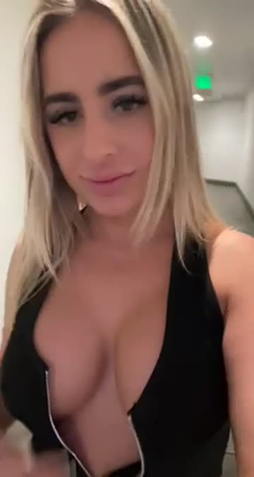 public boobs tits blonde flashing hot video