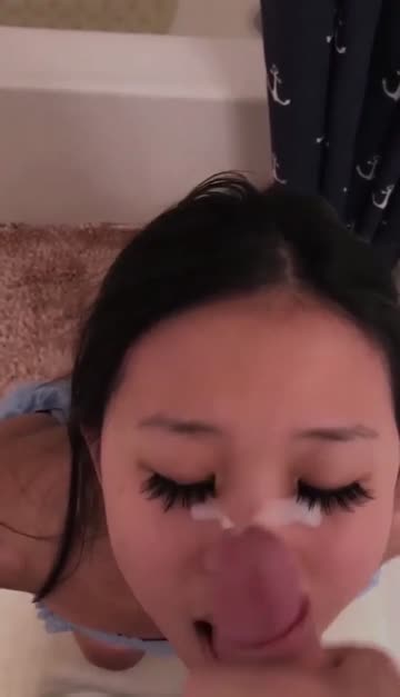 blowjob facial asian cumshot hot video