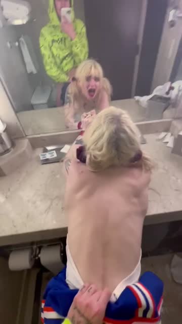 blonde schoolgirl bathroom nsfw video