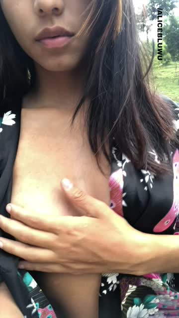 kimono flashing outdoor latina public tease porn video