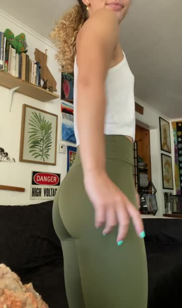 yoga pants skinny petite blonde boobs hot video