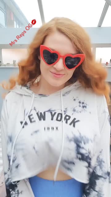 nipple piercing bouncing tits reveal redhead cute amateur nsfw video