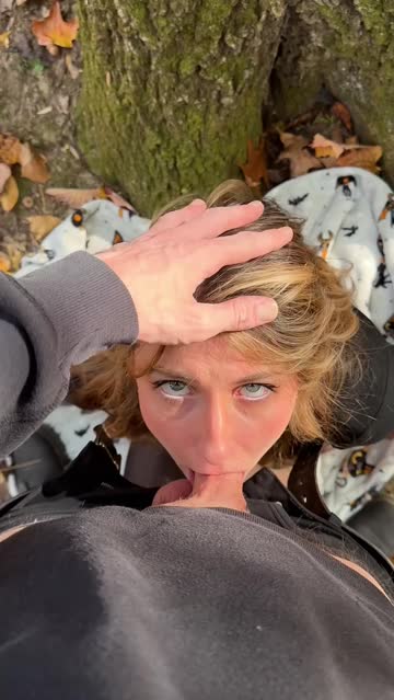 sucking outdoor deepthroat blowjob 
