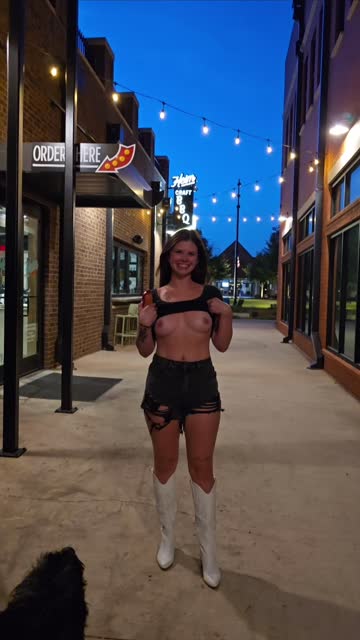 brunette public cute tits boobs natural tits wife 