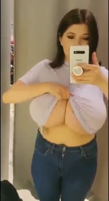 titty drop big tits huge tits selfie mirror pale 