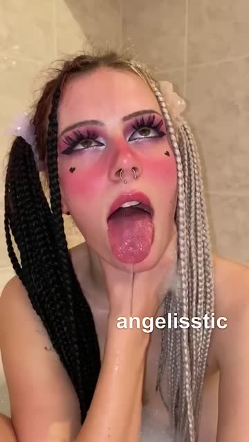 long tongue choker choking saliva porn video