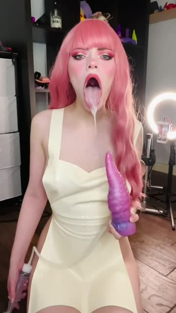 long tongue tentacles cum in mouth spit tongue fetish drooling hot video