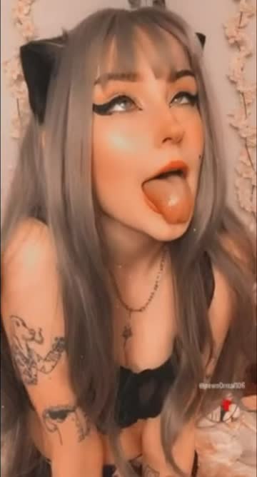 ahegao kitty drooling nsfw video