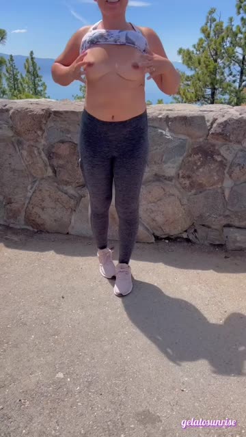 flashing exhibitionism exhibitionist tits amateur voyeur outdoor 