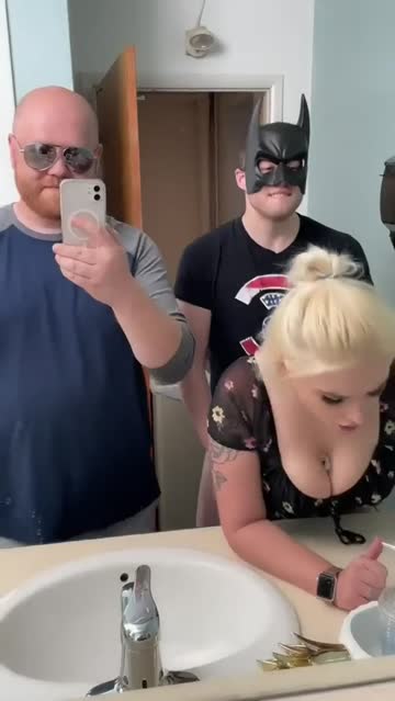 sex bathroom blonde nsfw video