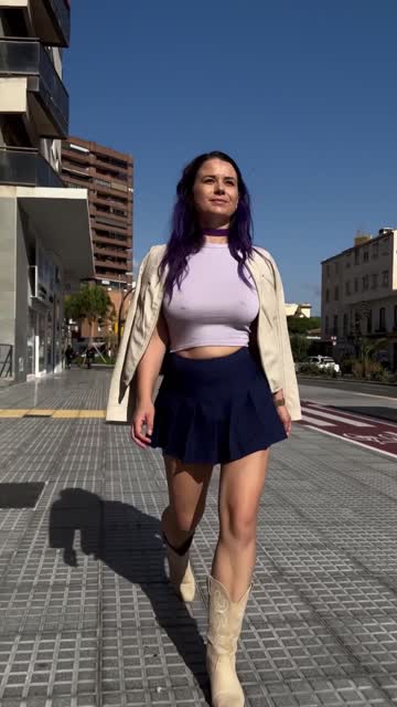 tits pokies braless public hot video
