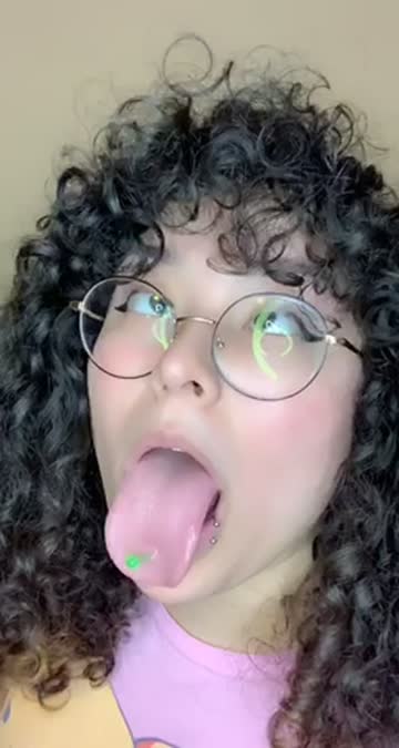 tongue fetish glasses piercing ahegao thick latina chubby xxx video
