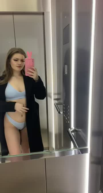 elevator public lingerie porn video