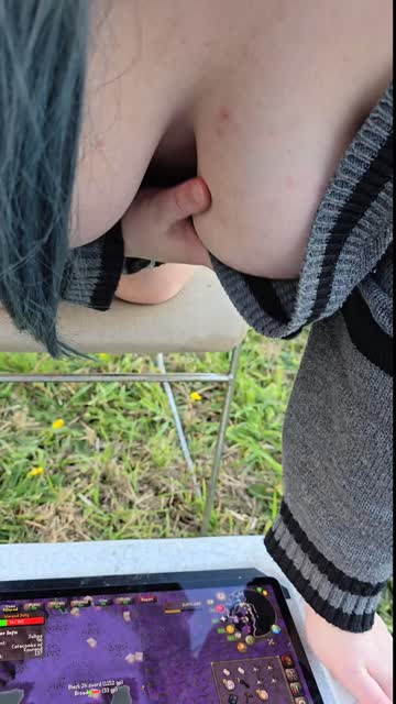 squeezing cleavage public tease tits big tits xxx video