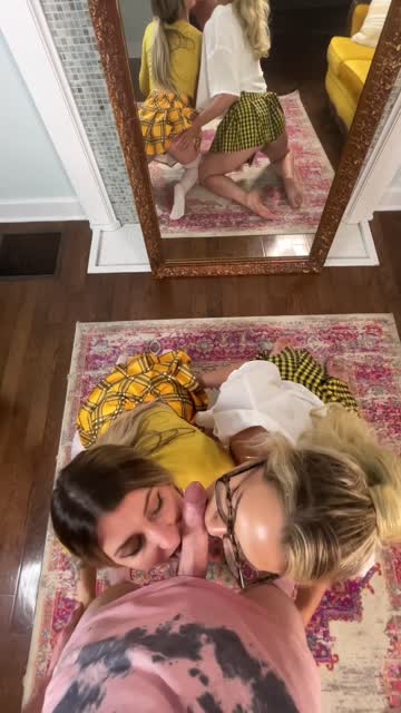 blowjob threesome double blowjob pov blonde xxx video