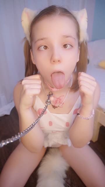 r/ddlg ahegao kitty petplay cute petite kitten porn video
