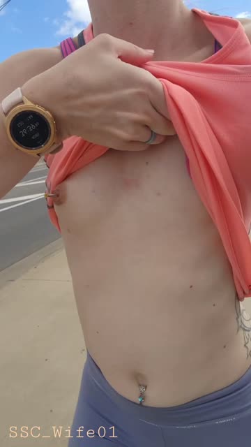 small tits nipple piercing flashing sex video