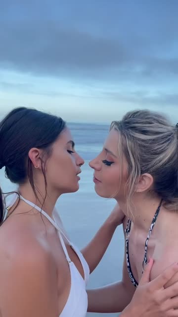 kissing outdoor lesbian public porn video