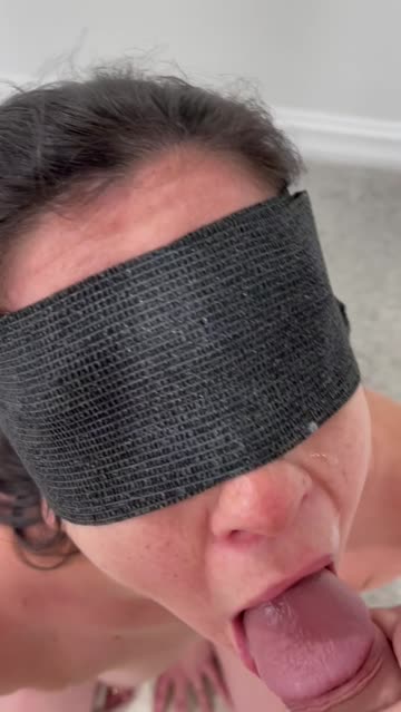 cum swallow blindfolded pierced cum in mouth blowjob nsfw video