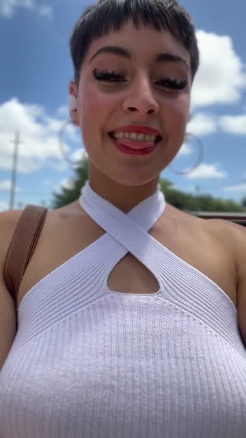short hair tongue teen 