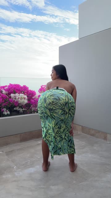 natural asian strip dress outdoor 