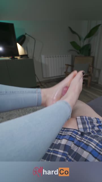 amateur couple white girl cumshot cum footjob pov 