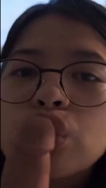 sensual kissing asian glasses hot video
