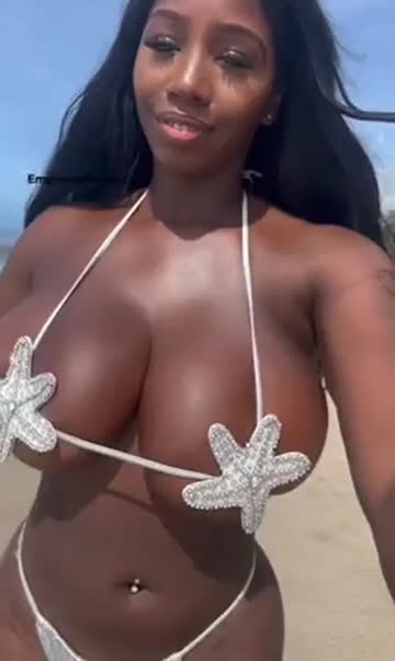 teasing african american beautiful beach cute big tits 