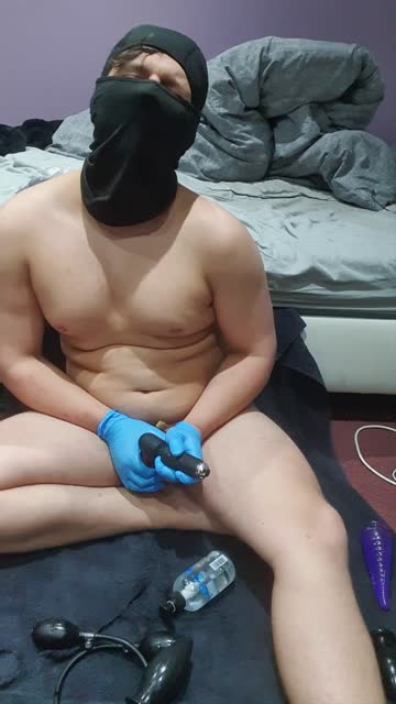 latex gloves solo chastity porn video
