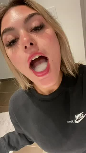 blonde cum in mouth cum hot video