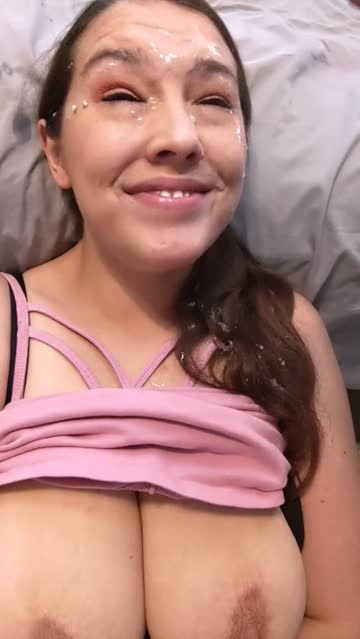 smile huge tits cum moaning facial 
