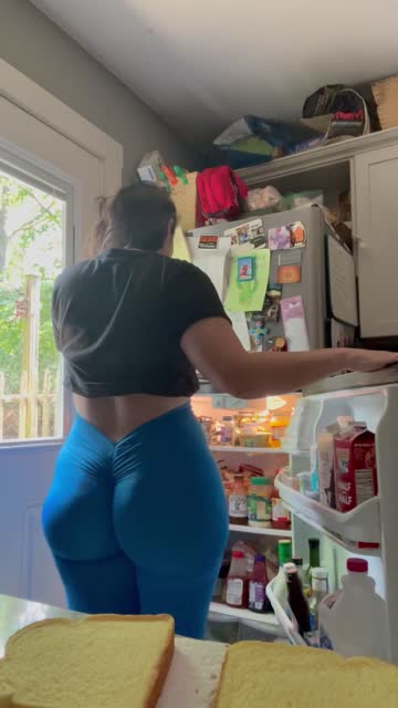 pawg brunette thick yoga pants hot video