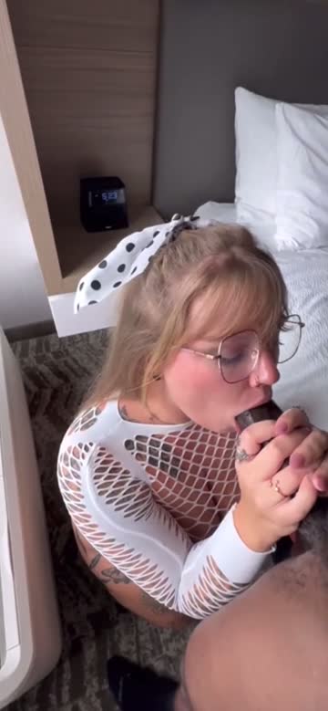hotwife big ass glasses blonde blowjob ass bbc slut 
