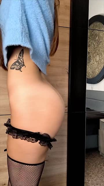 pussy landing strip thigh highs fishnet sex video