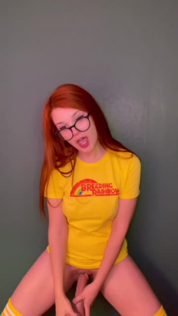 dildo glasses redhead porn video
